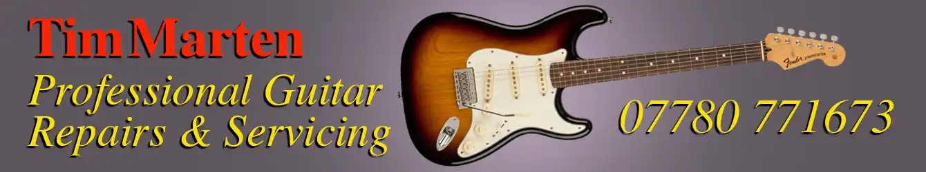 Artistic banner representing Tim Marten Guitar Repairs